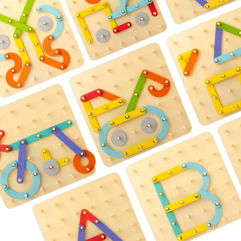 Munyee Hua Wooden Geometric Shapes Puzzle Board, Montessori Educational Toys for Early Childhood,3 Year Old+