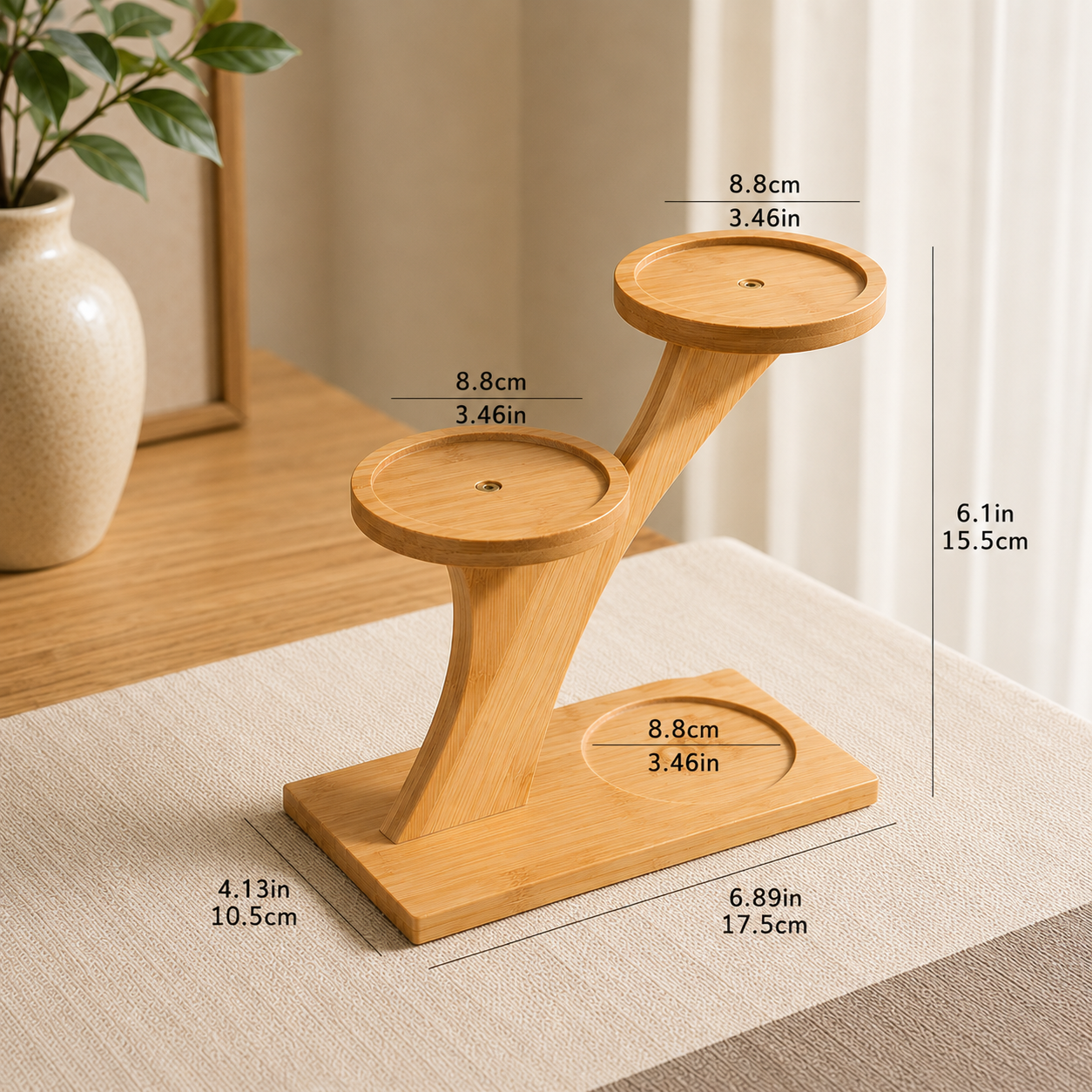 3-Tier Wooden Plant Stand – Succulent Shelf
