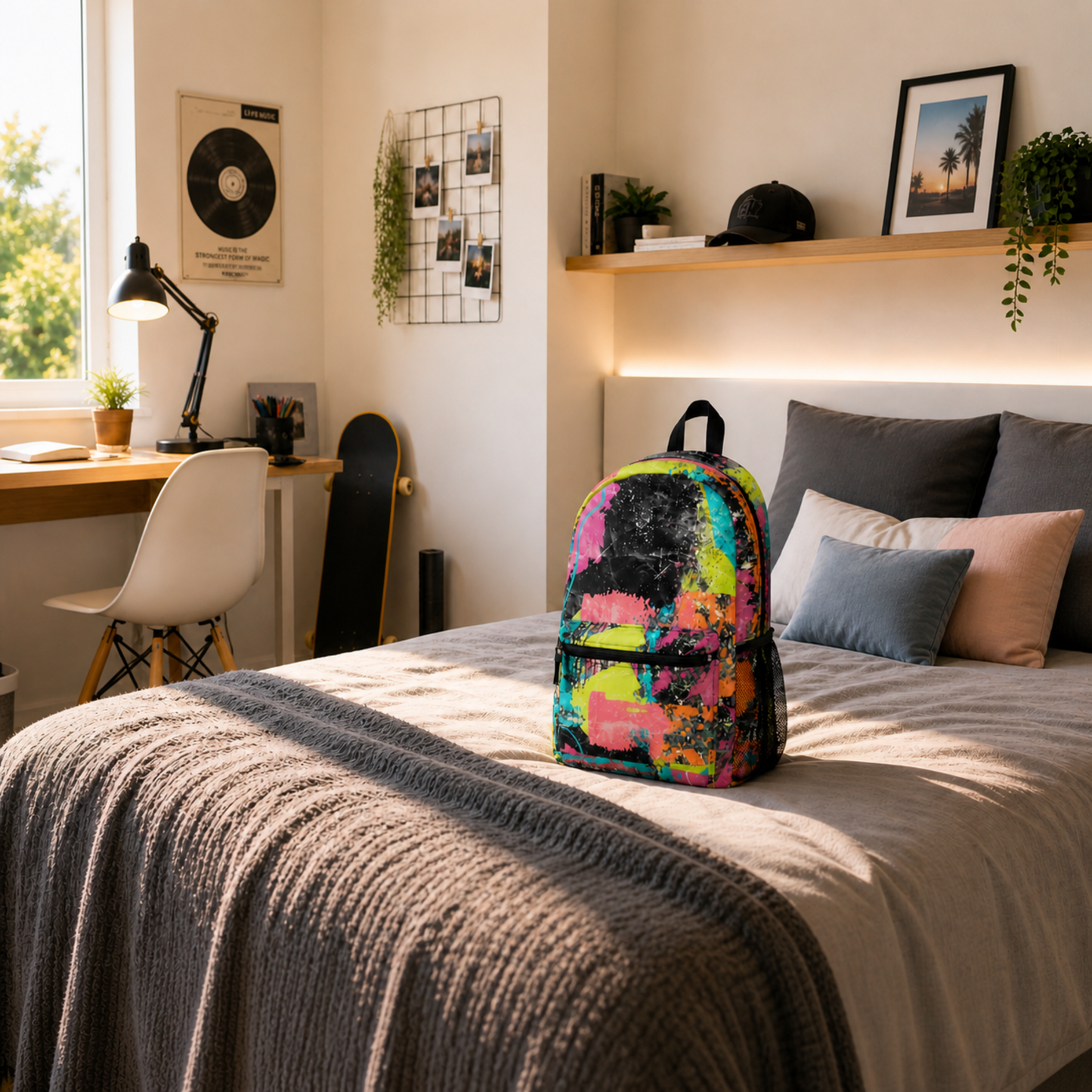 Colorful Abstract Backpack – Everyday Travel & Work Bag
