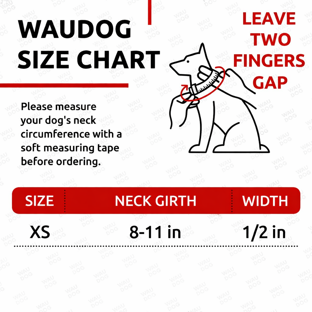 Genuine Leather Dog Collar XS – 8-11 in Neck with QR Safety Tag