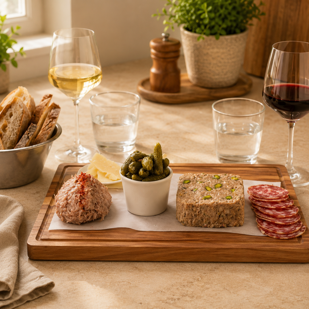 Large Acacia Wood Cutting Board with Juice Groove & Handles