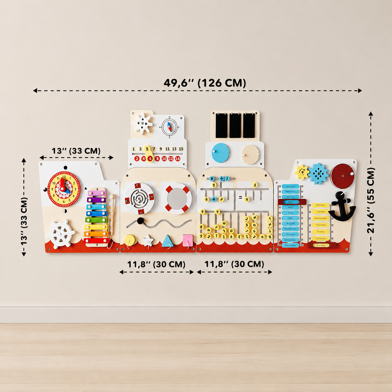 Montessori Sensory Wall Panel – Kids Busy Board Activity Center