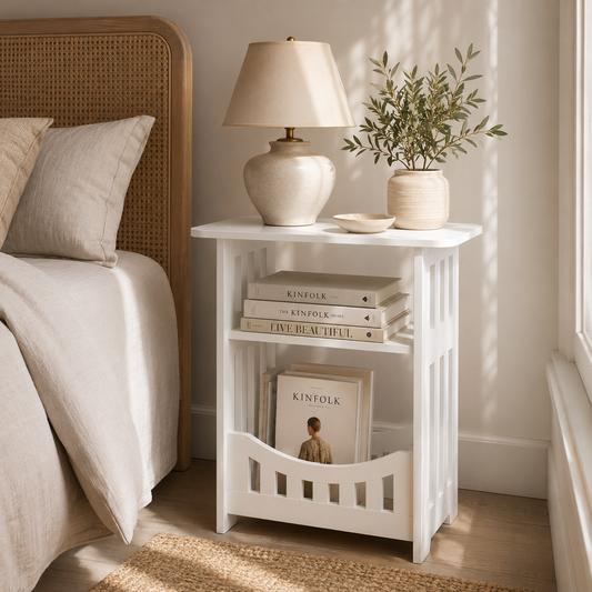Nordic Wooden Side Table with Storage for Modern Living Spaces