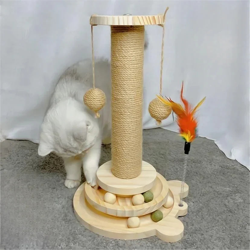 Cat Scratching Post – 4-in-1 Sisal Cat Activity Tower