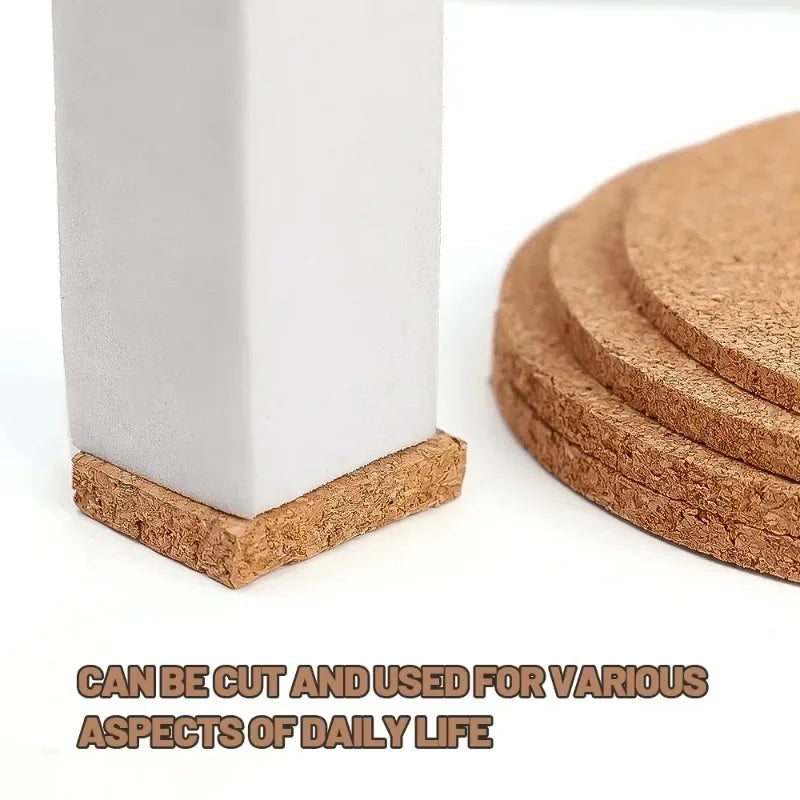 Cork Coasters for Drink, Natural round Wood Coffee Cup Mat Heat Resistant Cork Coaster Mat Reusable Coaster Pad