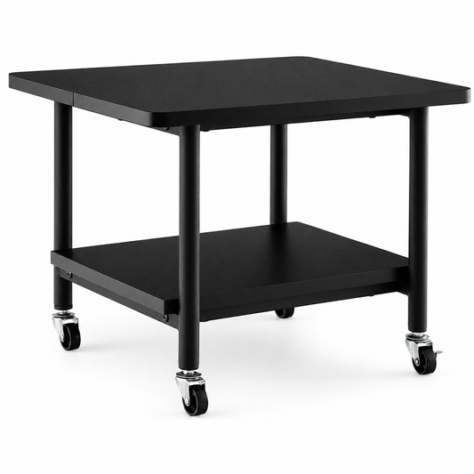 2-Tier Rolling Cart with Storage Shelf and Lockable Wheels