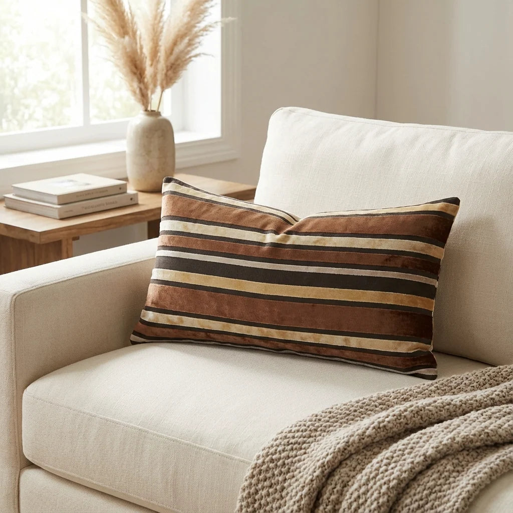 Graceful Bridge Yellow and Brown Luxury Throw Pillow