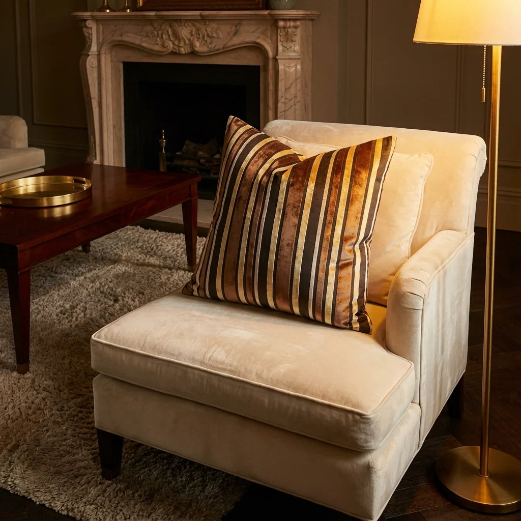 Graceful Bridge Yellow and Brown Luxury Throw Pillow