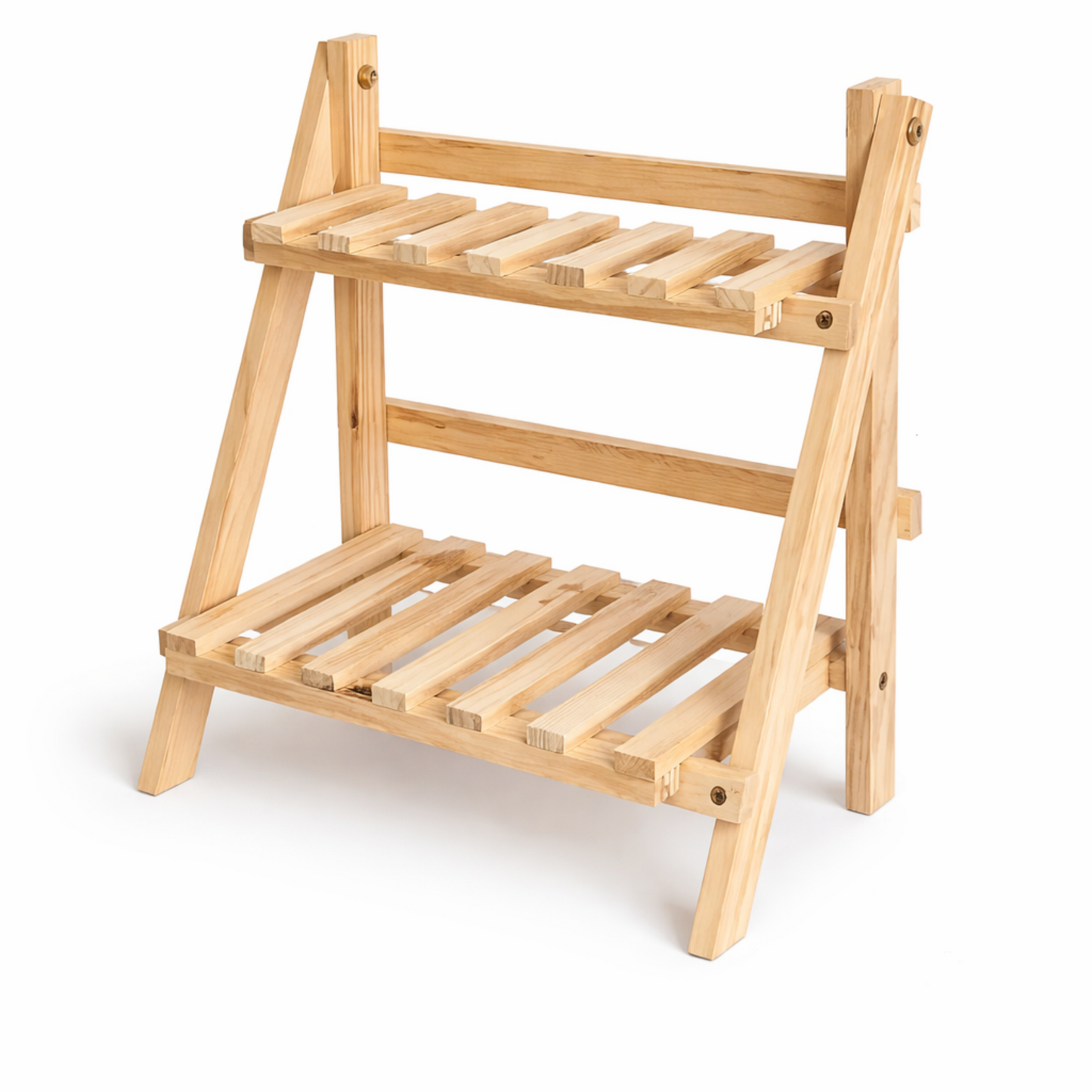 2-Tier Wooden Display Stand for Desk and Shelf Organization