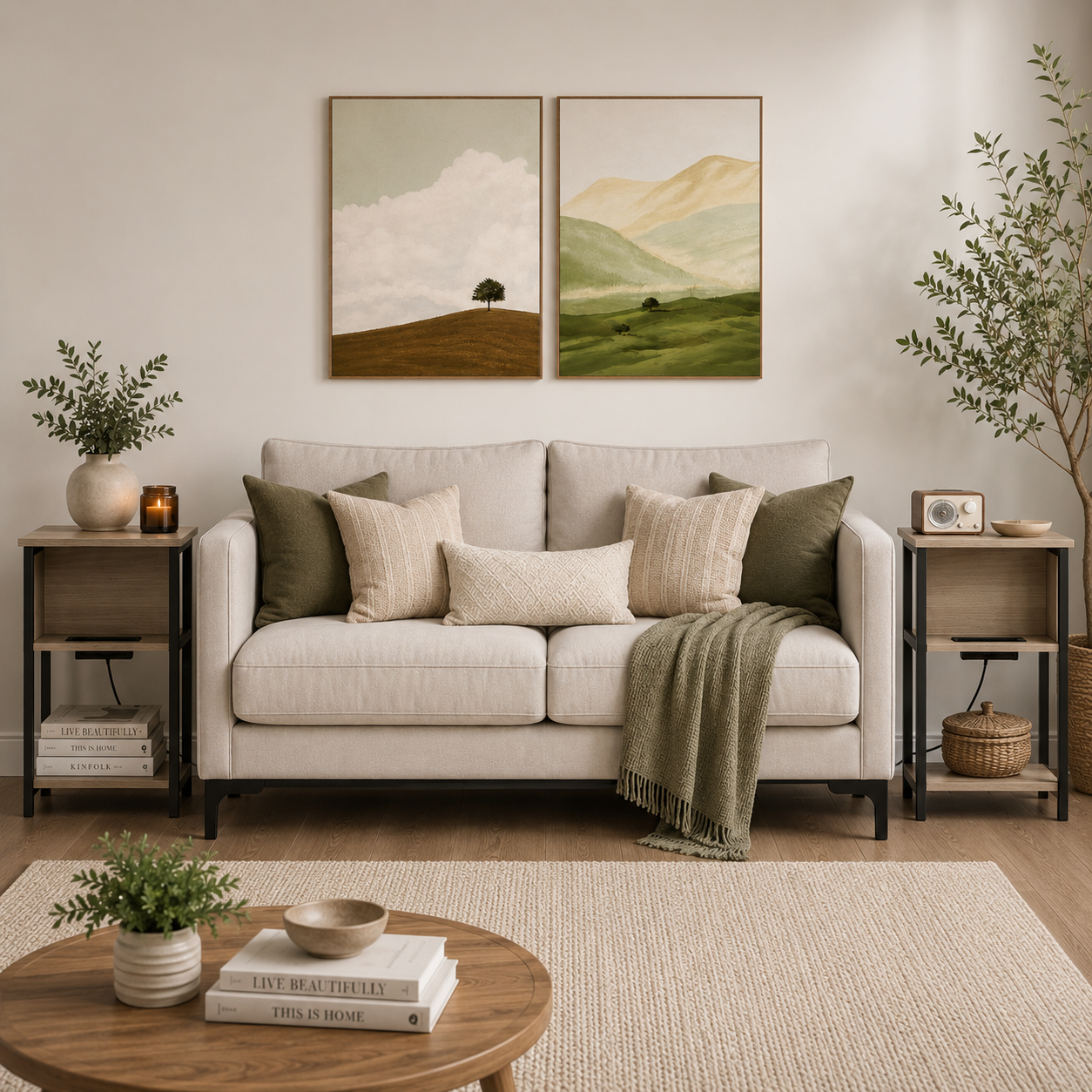 3-Tier End Table with USB Ports and Power Outlets