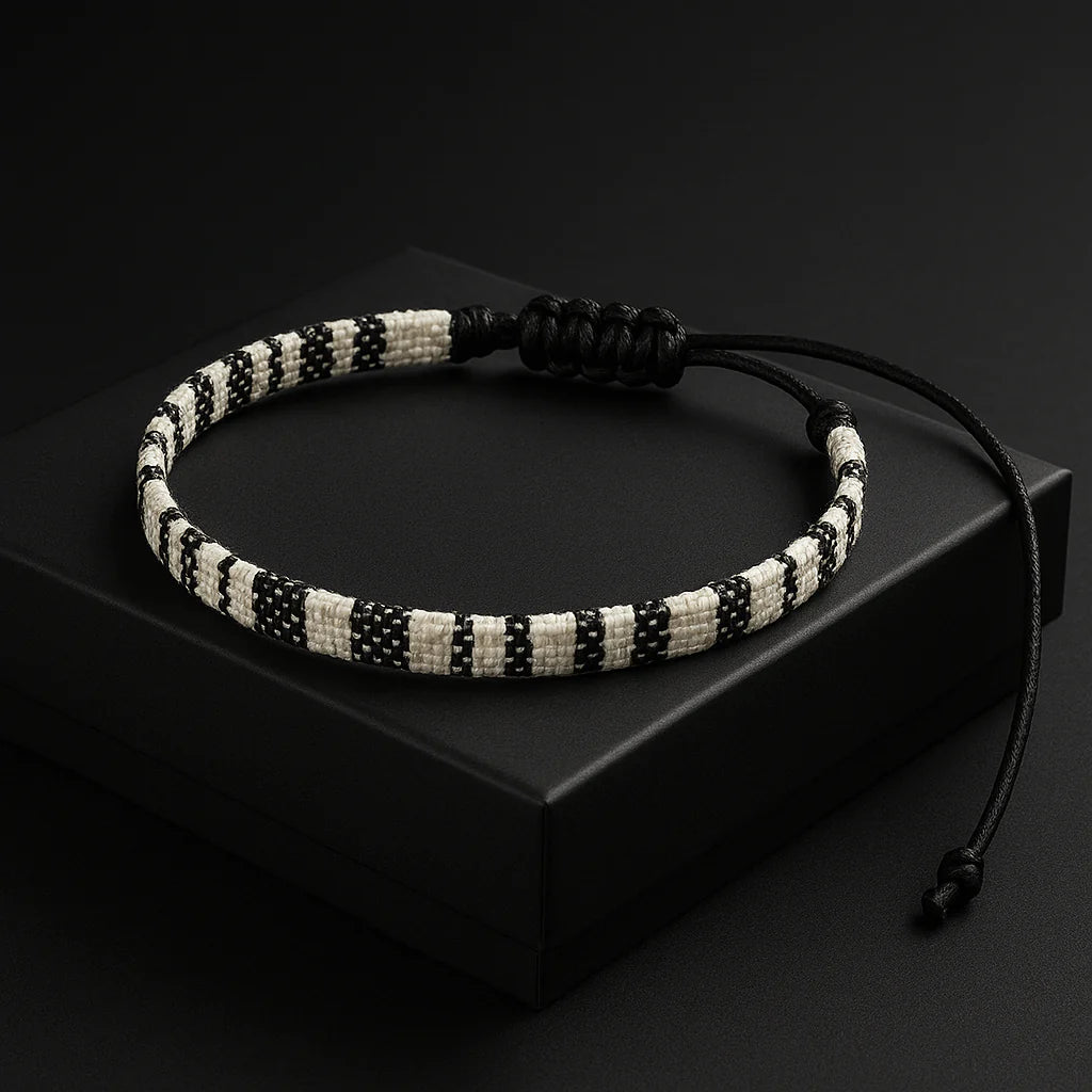 Hand-Woven Bohemian Adjustable Bracelet | Waterproof Woven Cord Jewelry | Christmas & Everyday Wear