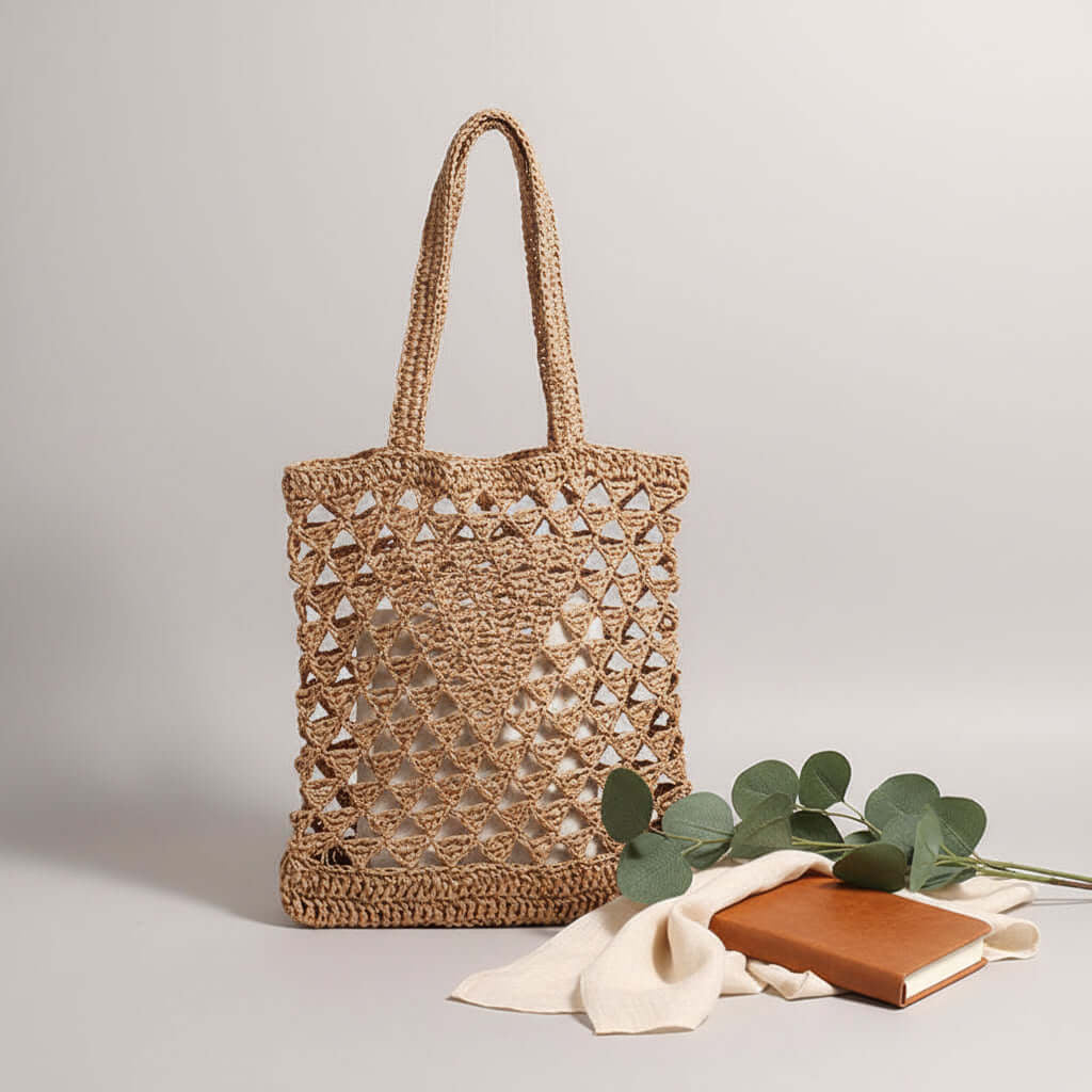 One Shoulder Straw Beach Bag Casual Hollow Out