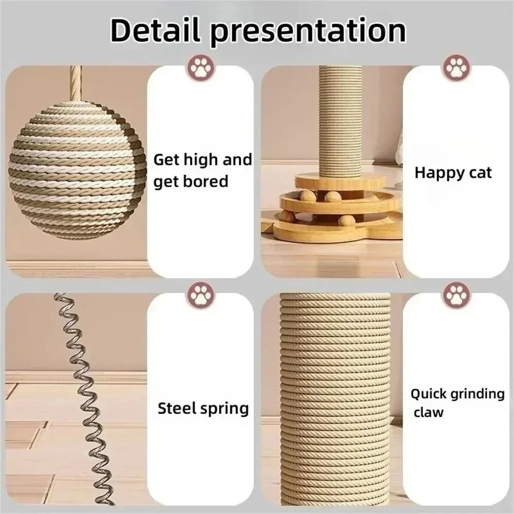 Cat Scratching Post – 4-in-1 Sisal Cat Activity Tower