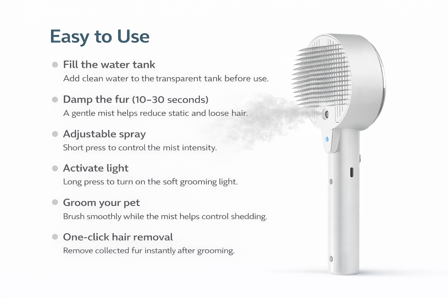 4-in-1 Pet Grooming Mist Brush for Cats & Dogs