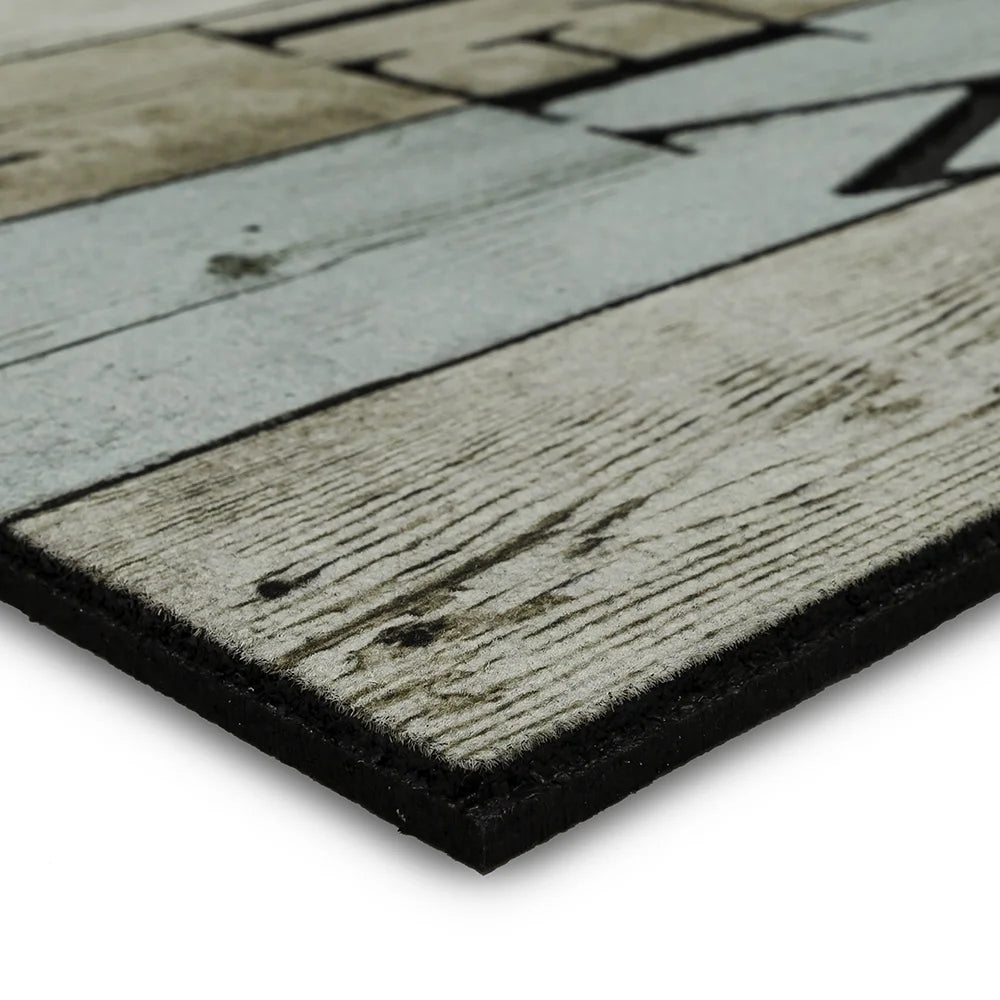 Welcome Wood Rubber Doormat, Multi, 18" X 30"