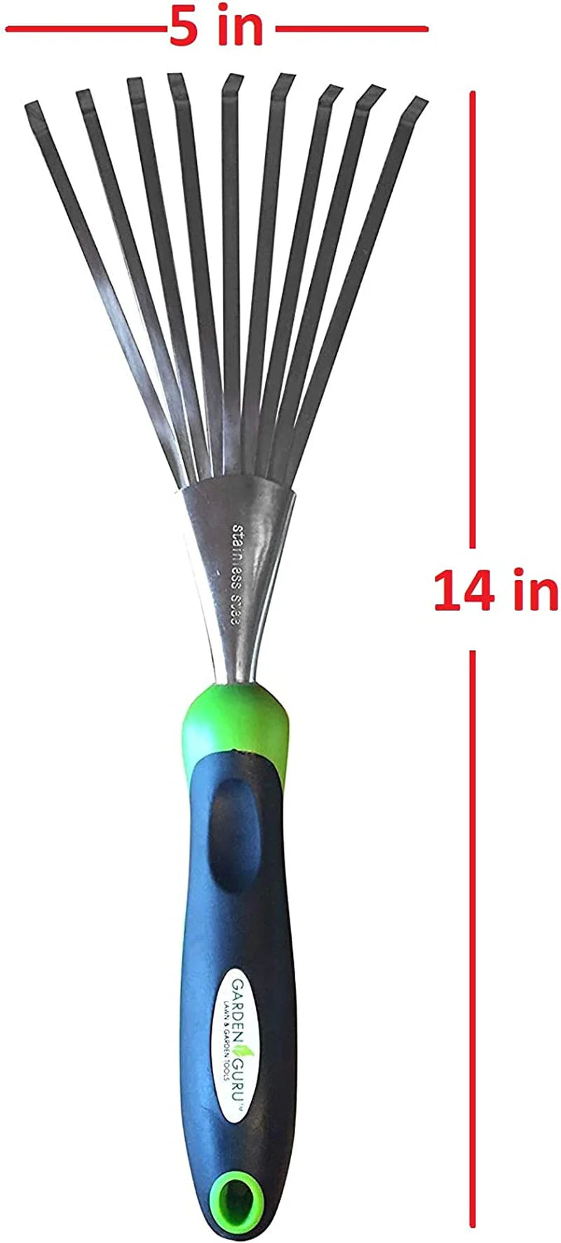 Stainless Steel Hand Rake with Ergonomic Handle