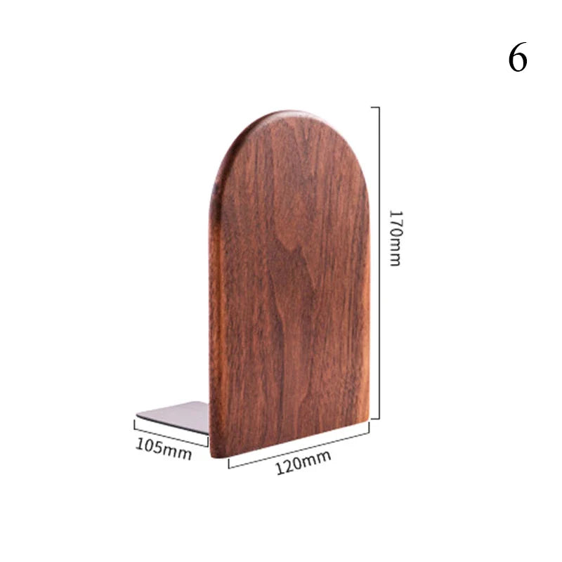 1PC Natural Bamboo Bookend Large Capacity Office Book Ends anti Slip Book Stand Holder Bookshelf Ends for Home Office Library School Study Decoration