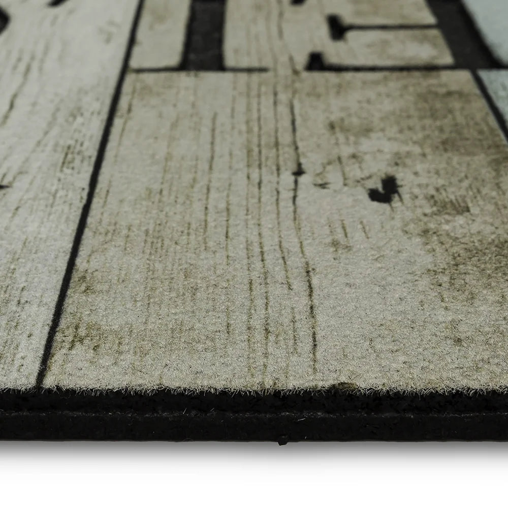Welcome Wood Rubber Doormat, Multi, 18" X 30"