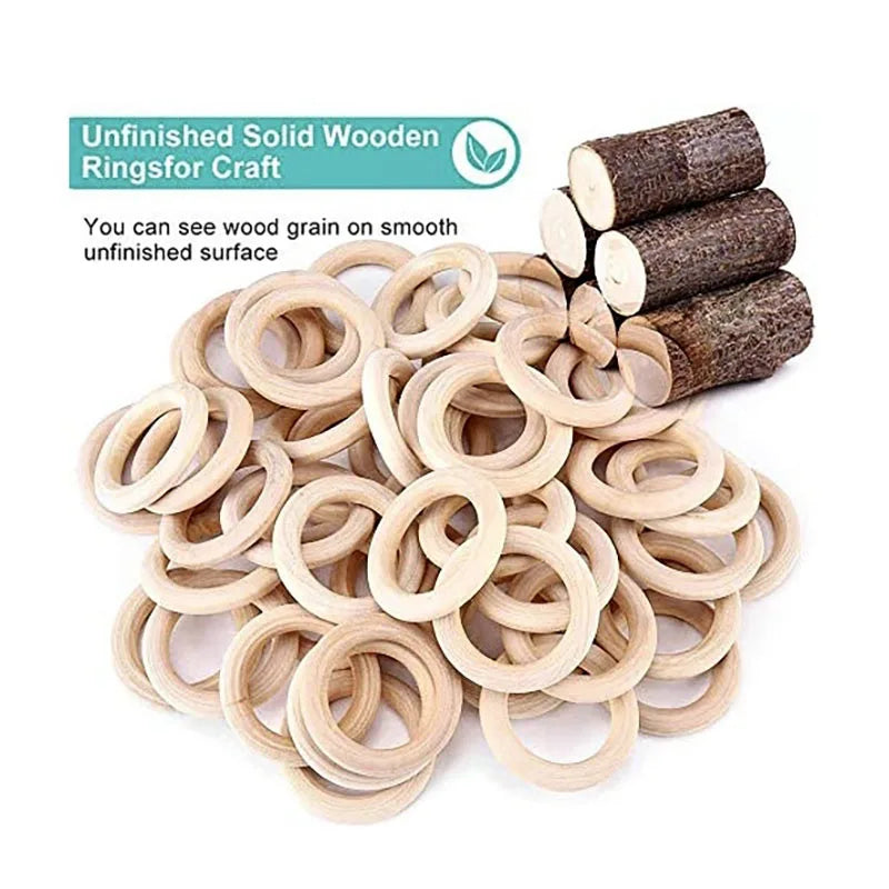 20Pcs Wooden Rings for Crafts, Natural Wooden Rings for Macrame, Unfinished Wood Rings Circles, Macrame Rings Wooden Hoops for DIY Craft Pendant Connectors Jewelry Making Macrame Craft Decorative Wooden Hoop