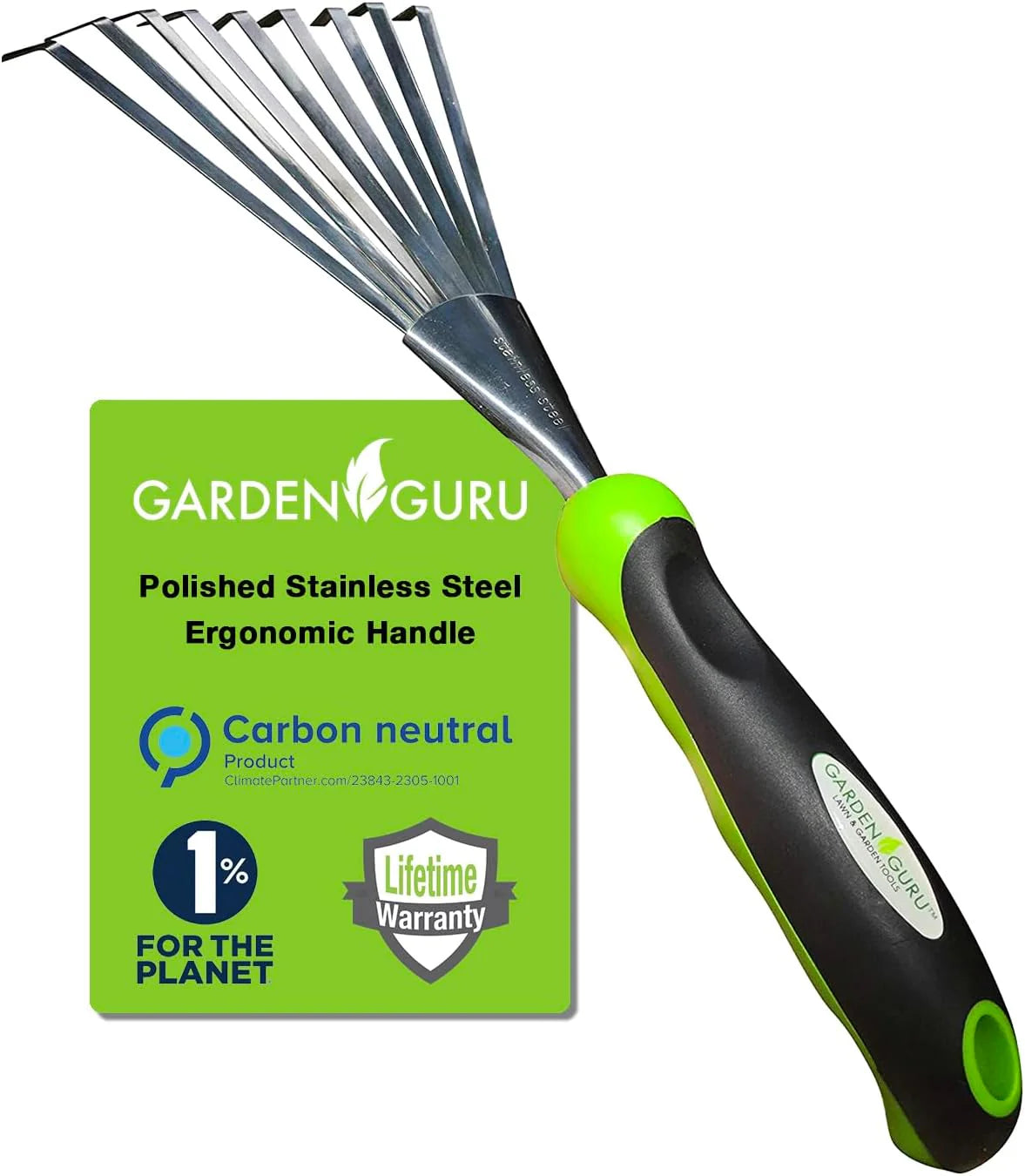Stainless Steel Hand Rake with Ergonomic Handle