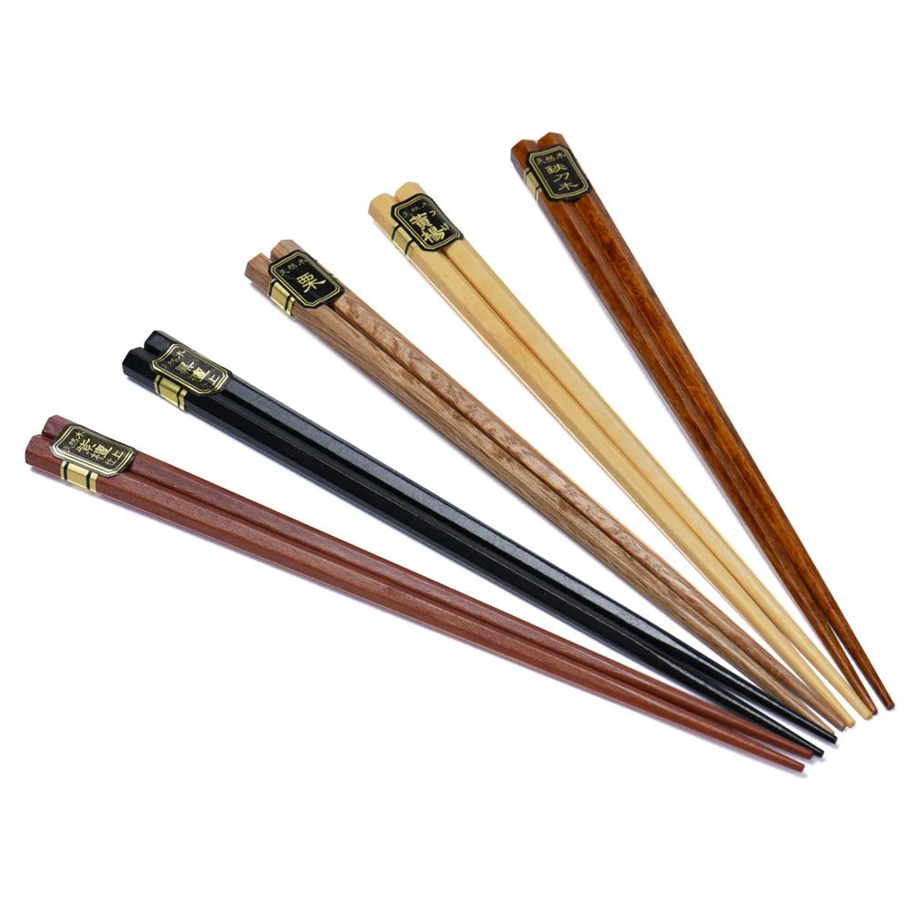 Bamboo Chopsticks Reusable, Twisted Chopsticks Natural Wooden Chopsticks Dishwasher Safe Lightweight