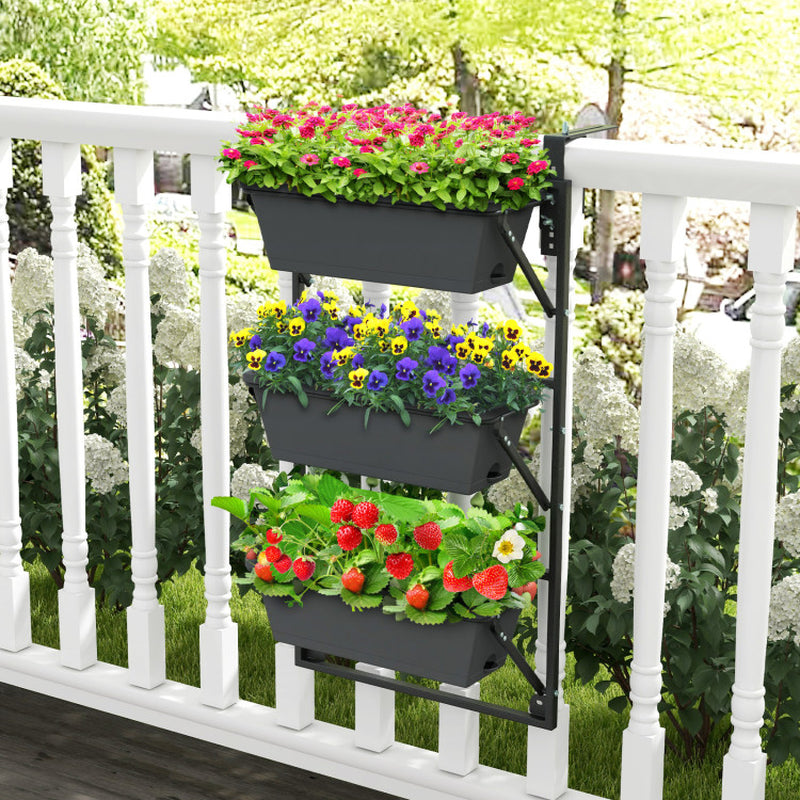 Hanging Vertical Planter Wall-Mounted Adjustable with Detachable Hooks