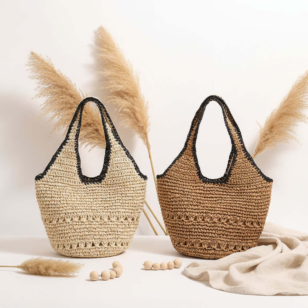Large Straw Beach Bag for Women Woven Bag