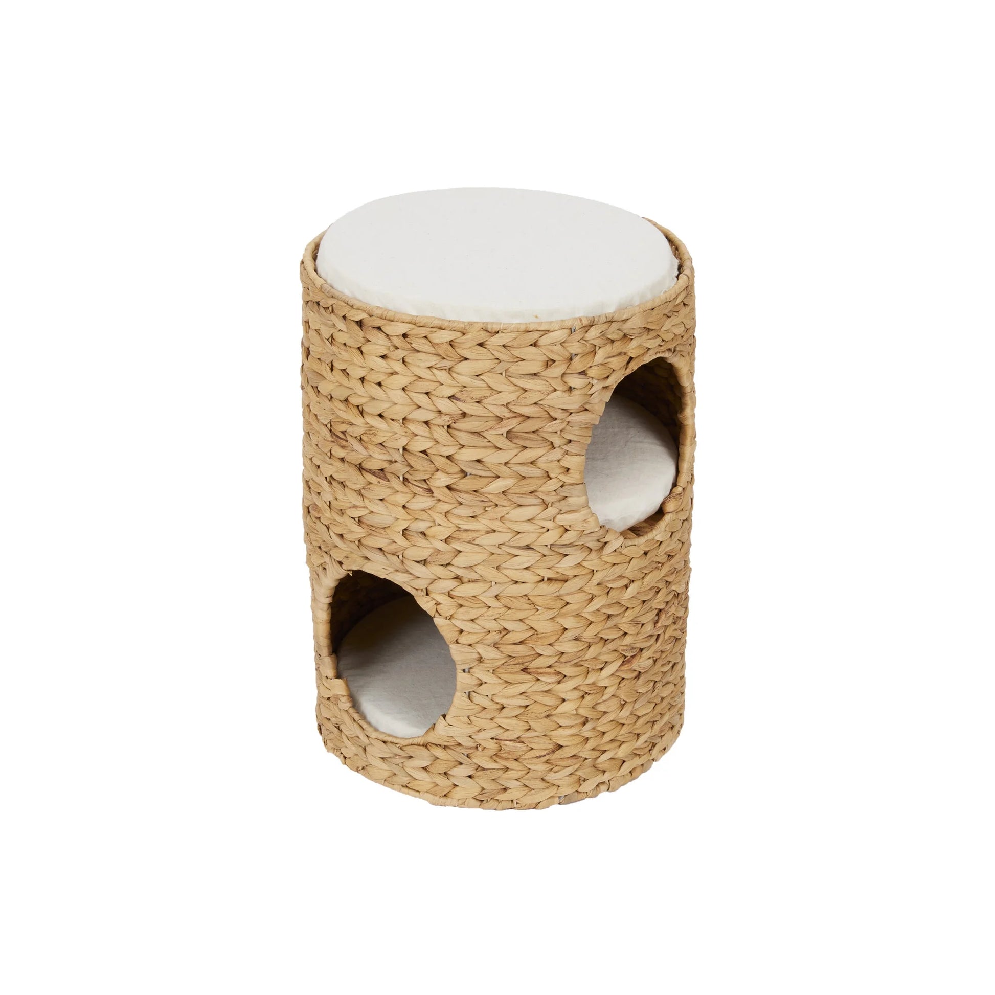 Neith 3-Tier Woven Water Hyacinth Cat Tower, Tan