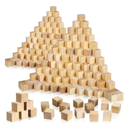 100Pcs 20Mm Solid Smooth Unfinished Wood Cubes, Blank Wooden Blocks for DIY Crafts, Creating Unique Puzzle Making Piece