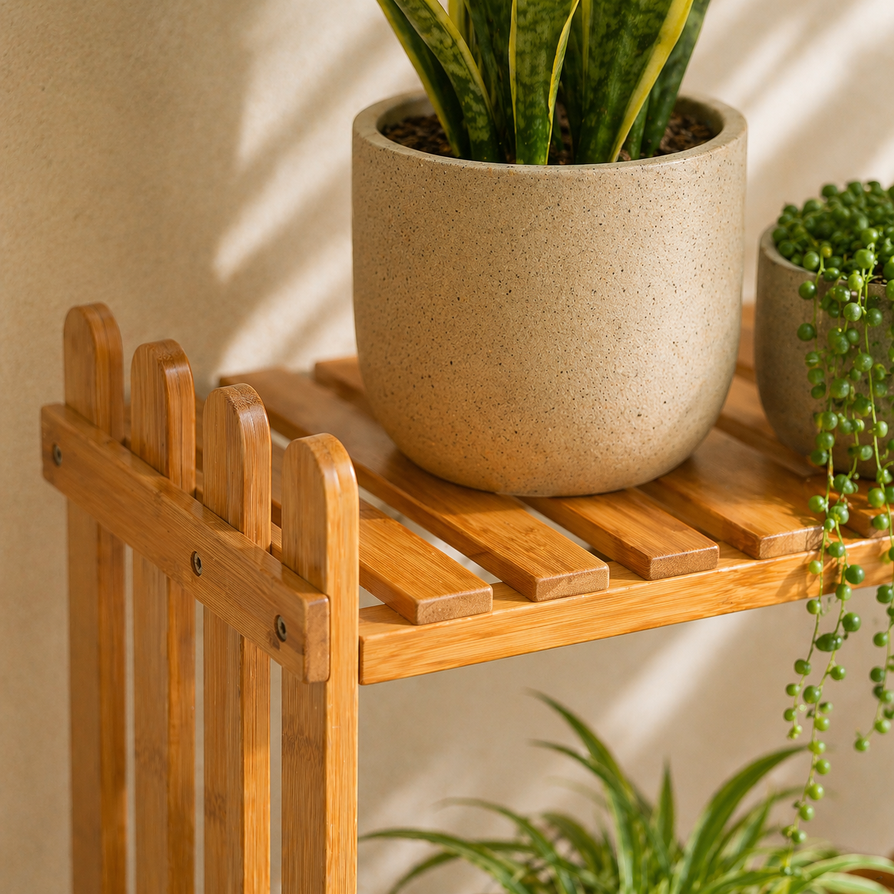 Bamboo Plant Stand – Multi-Tier Indoor & Outdoor Shelf