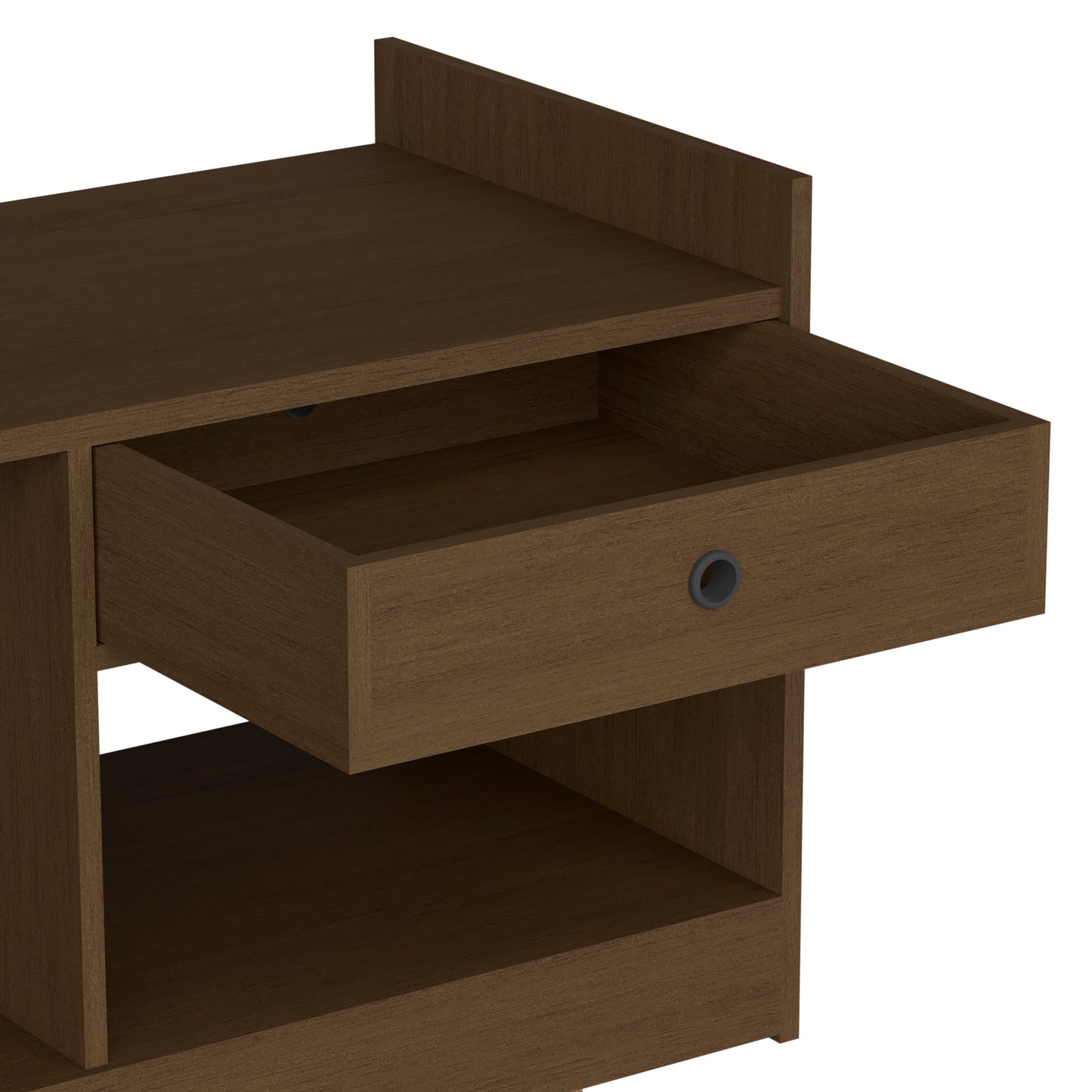 Modern Bar Cabinet with Drawer & Open Shelves