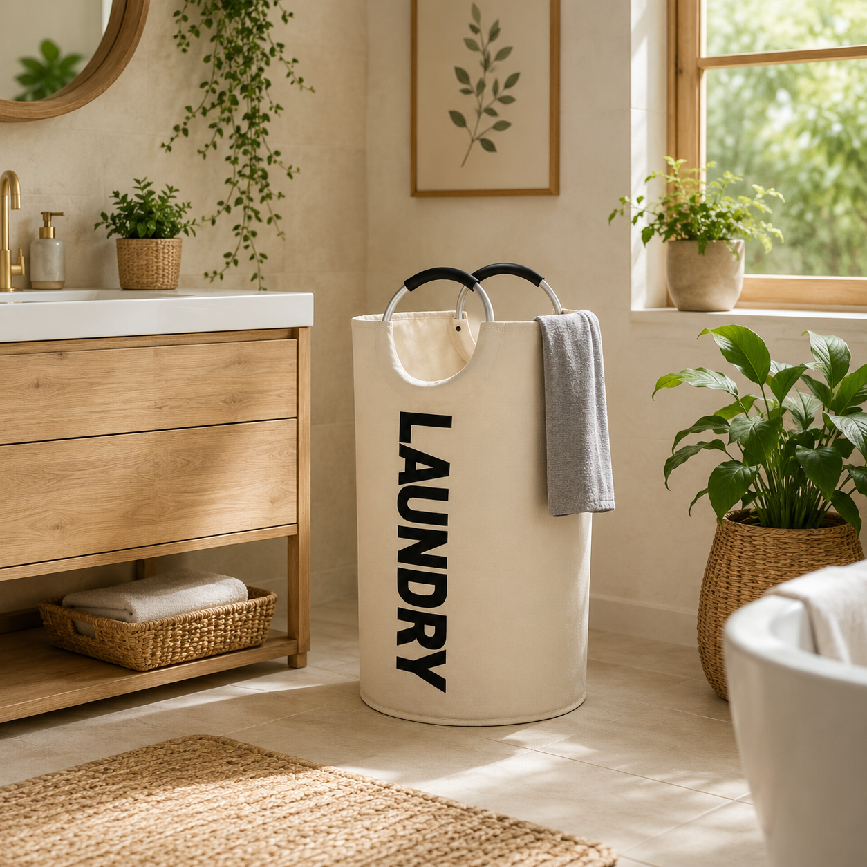 Collapsible Laundry Hamper 82L with Handles