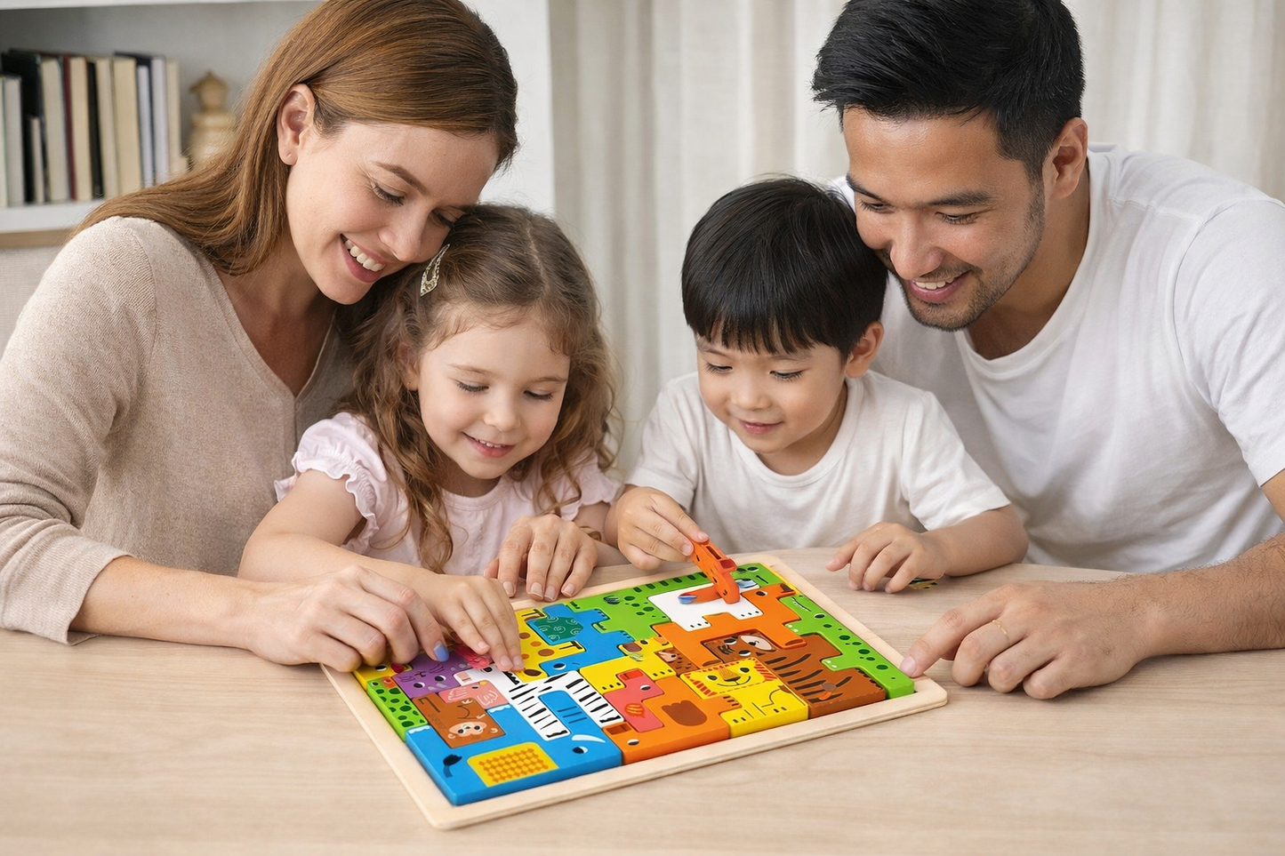 Montessori Wooden Tangram Puzzle – STEM Brain Teaser for Kids