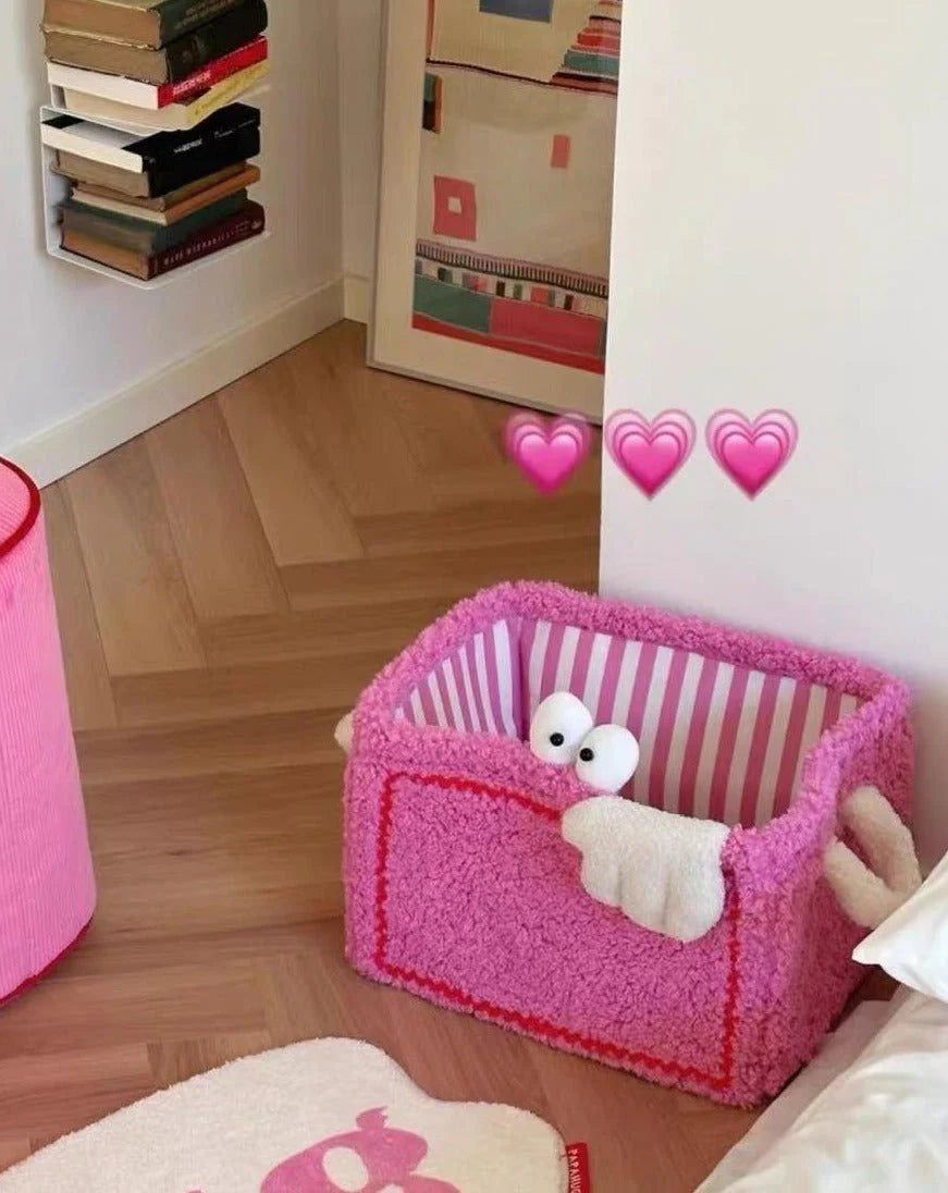 Cute Plush Laundry Basket for Kids – Soft Storage Organizer
