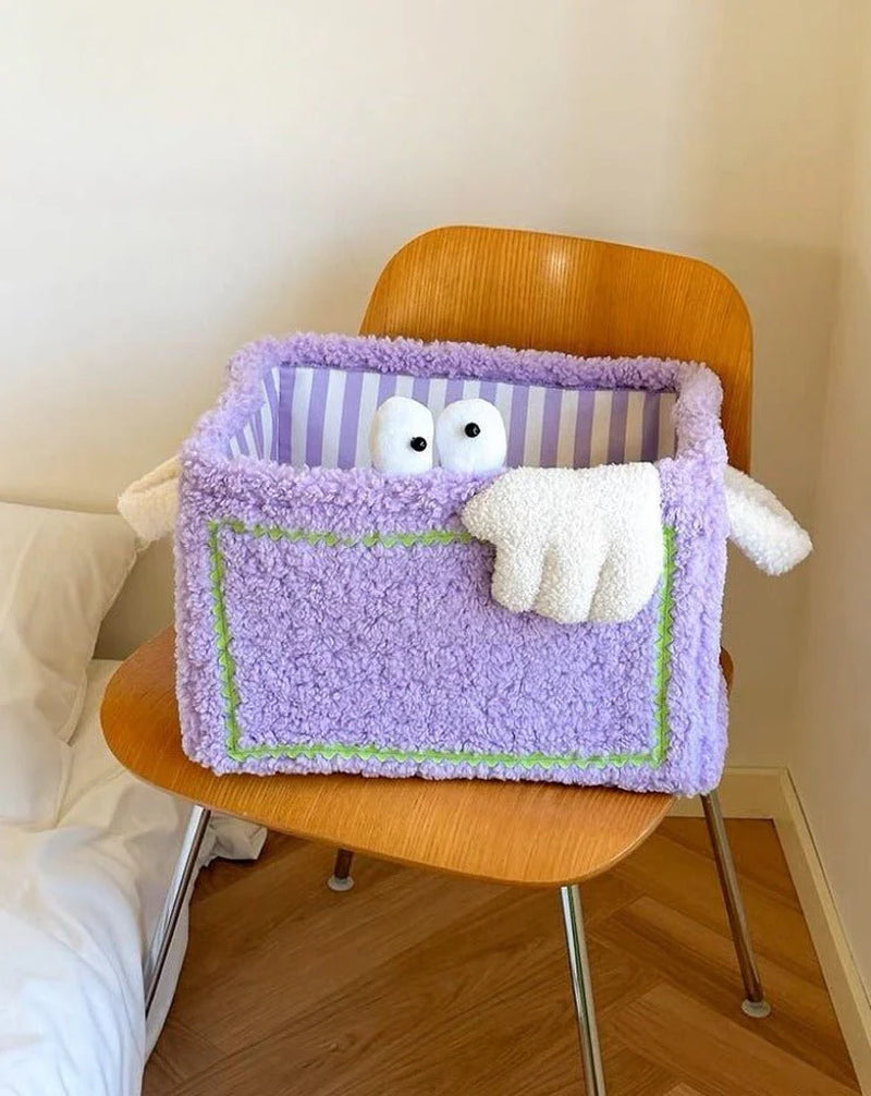 Cute Plush Laundry Basket for Kids – Soft Storage Organizer