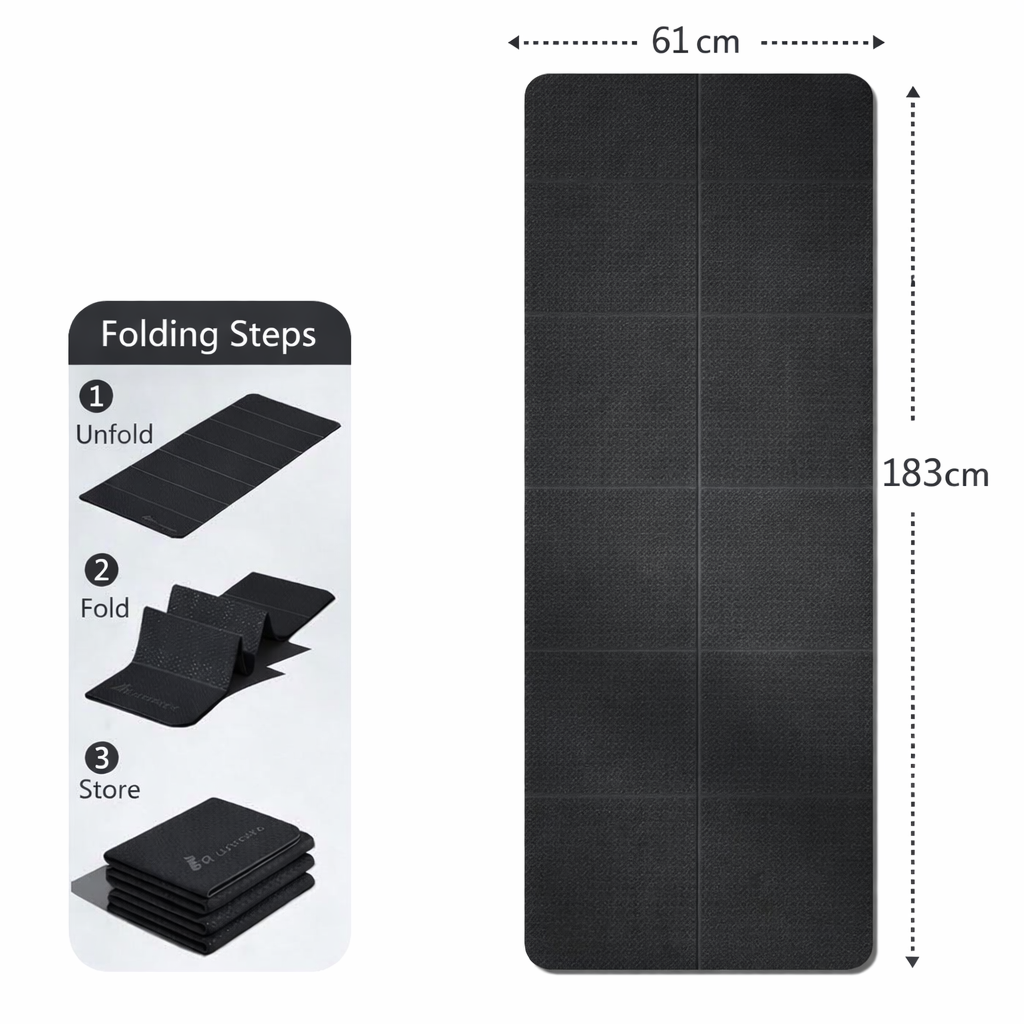 Foldable Extra Wide Yoga Mat with Non-Slip & High-Density Foam