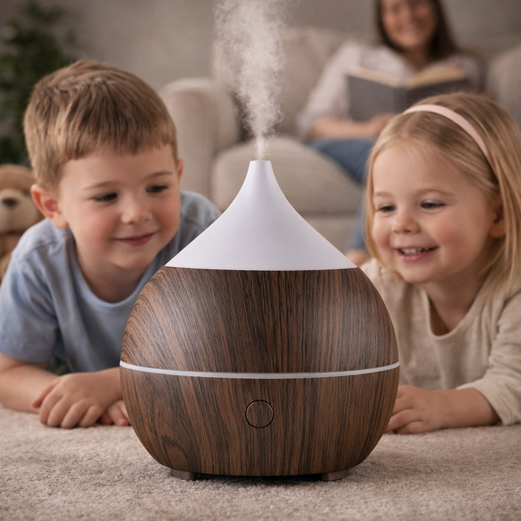 Ultrasonic Essential Oil Diffuser with Wood Grain Design