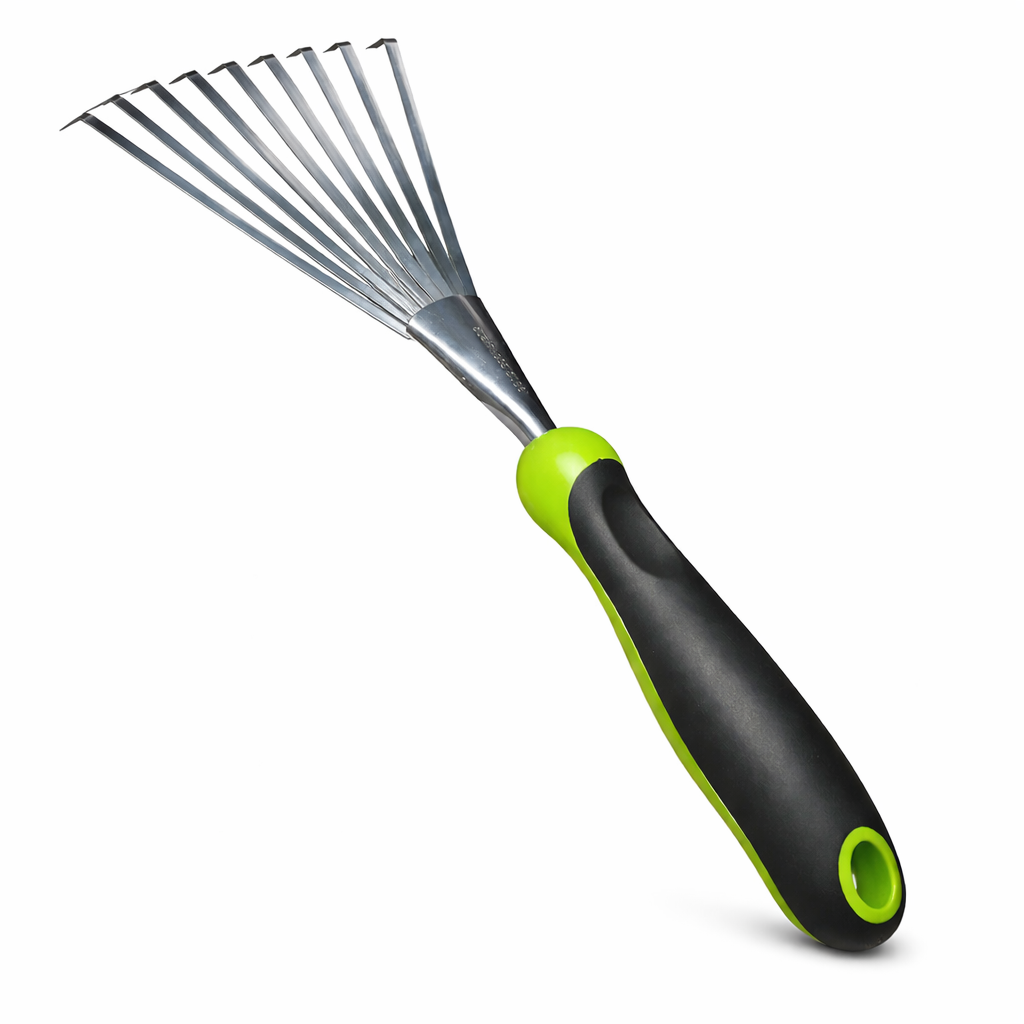 Stainless Steel Hand Rake with Ergonomic Handle