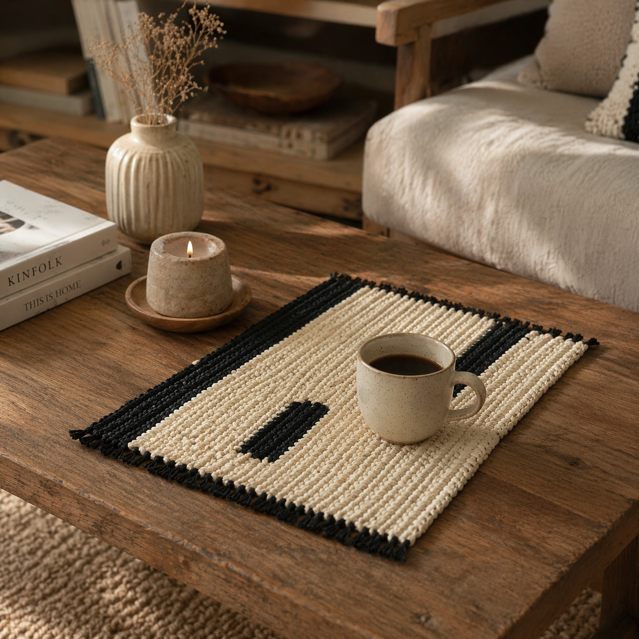 Handwoven Nordic Reed Placemats Set (4 Pieces)
