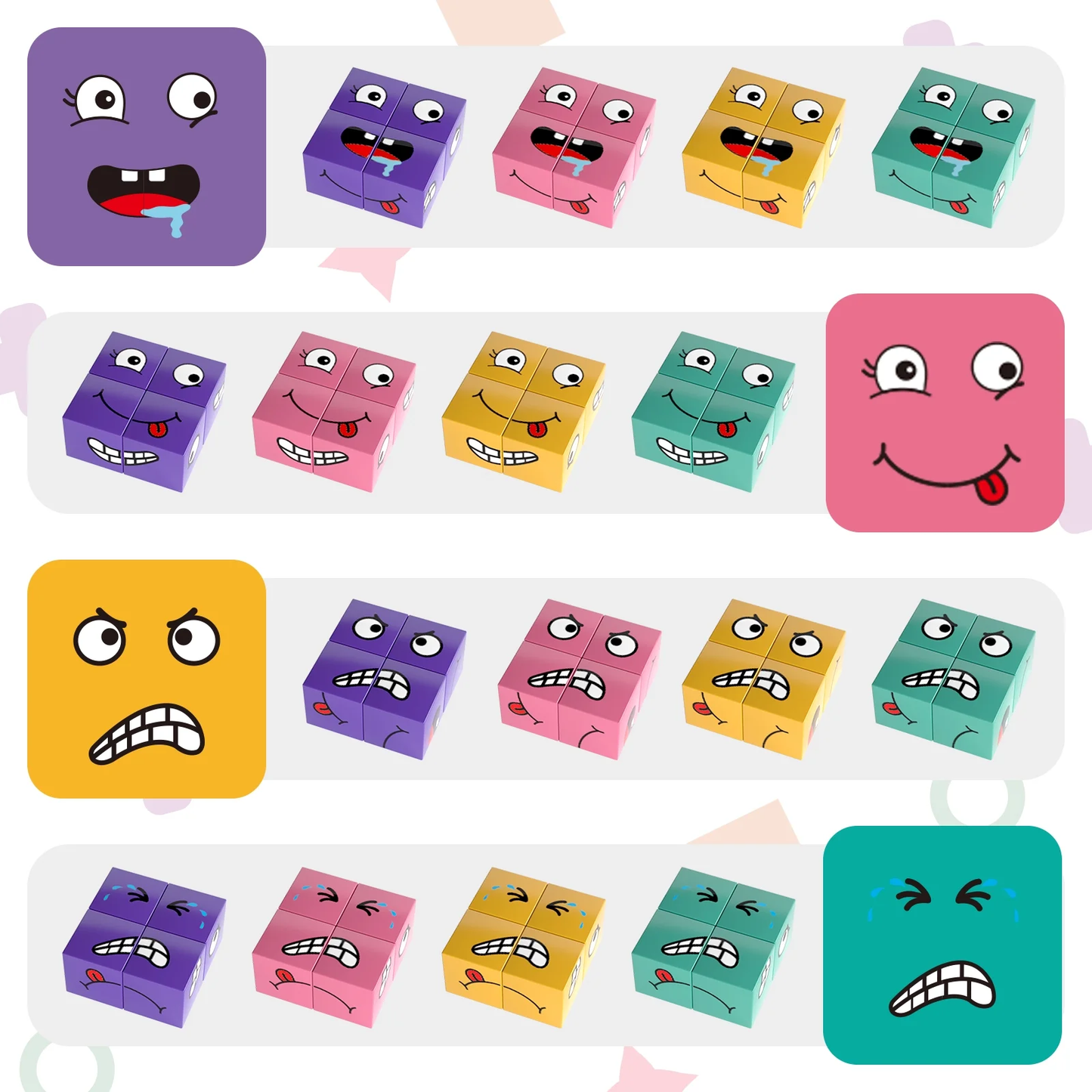 Face Matching Memory Game for Kids – Wooden Blocks Puzzle