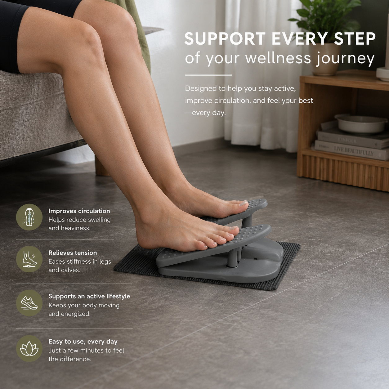 Mini Foldable Pedal Exerciser for Home & Office