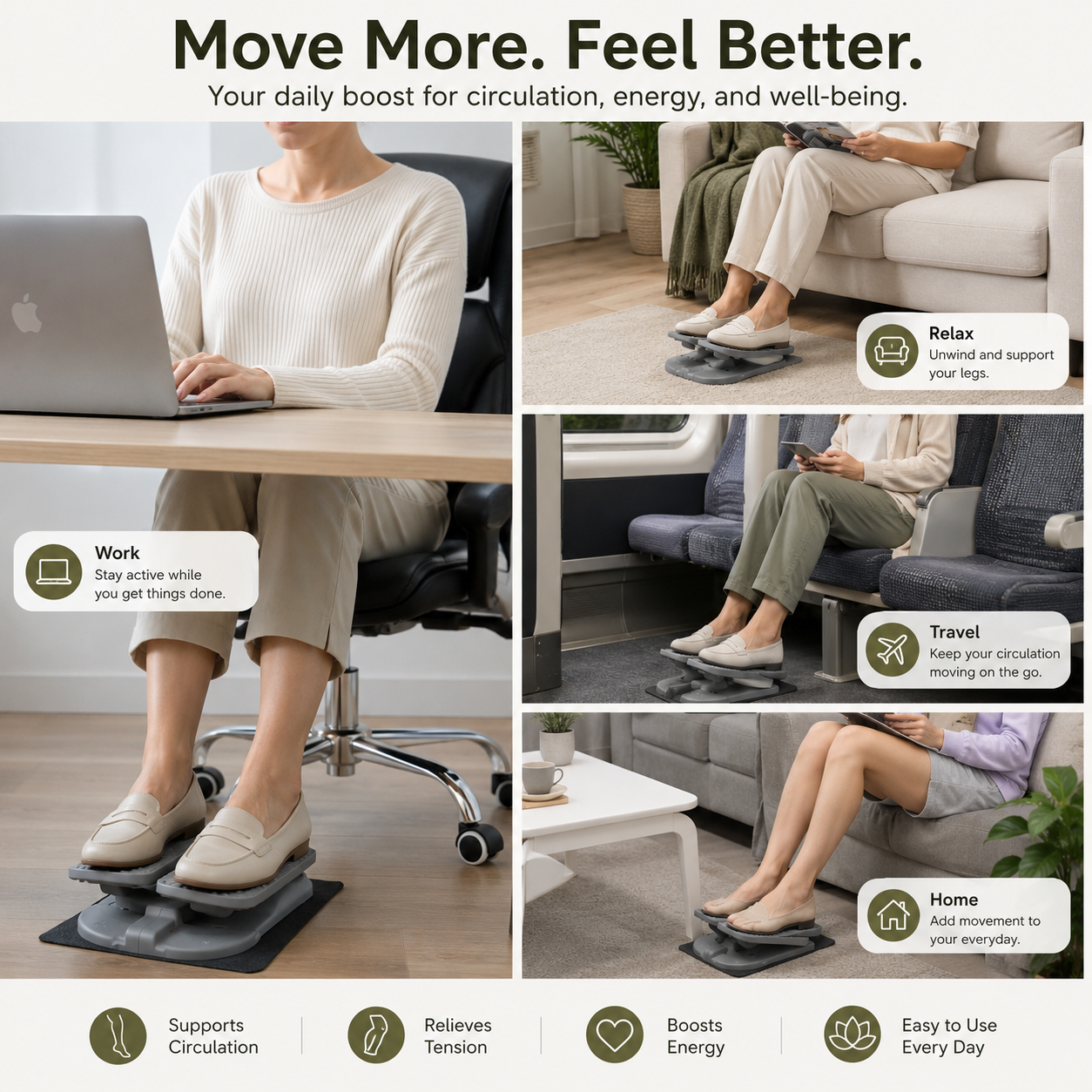 Mini Foldable Pedal Exerciser for Home & Office