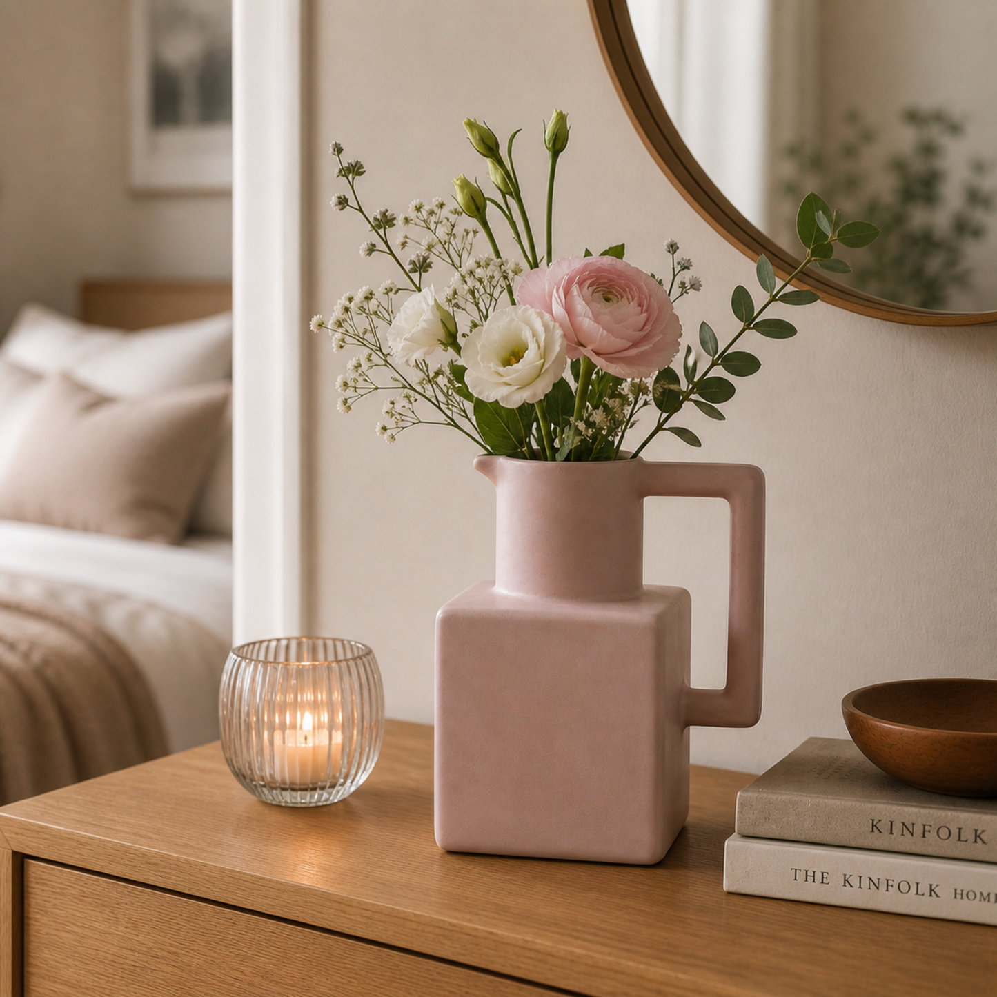 Modern Ceramic Jug Vase – Minimalist Decorative Centerpiece