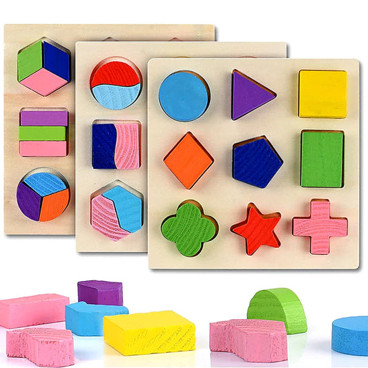 Montessori Geometric Shape Sorter – Wooden Math Learning Toy