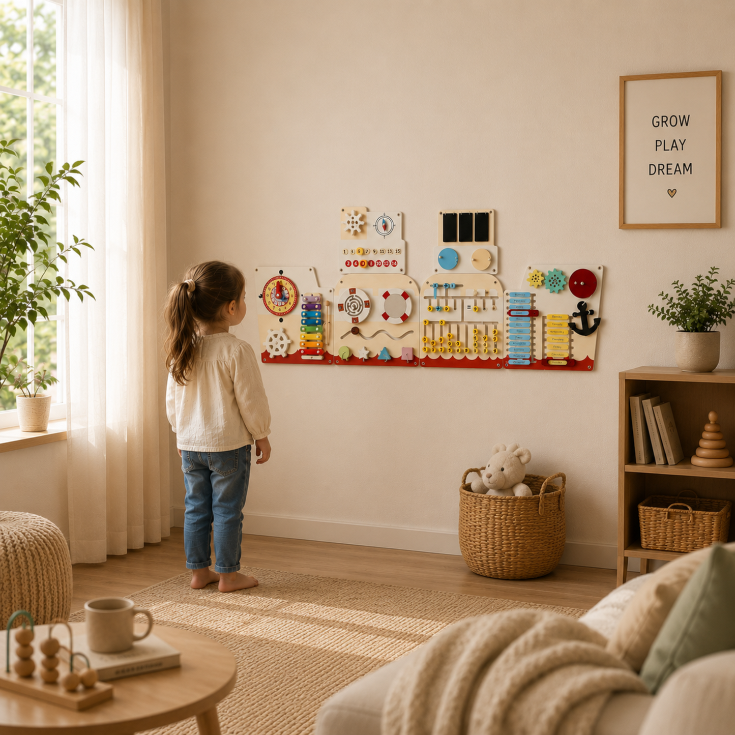 Montessori Sensory Wall Panel – Kids Busy Board Activity Center