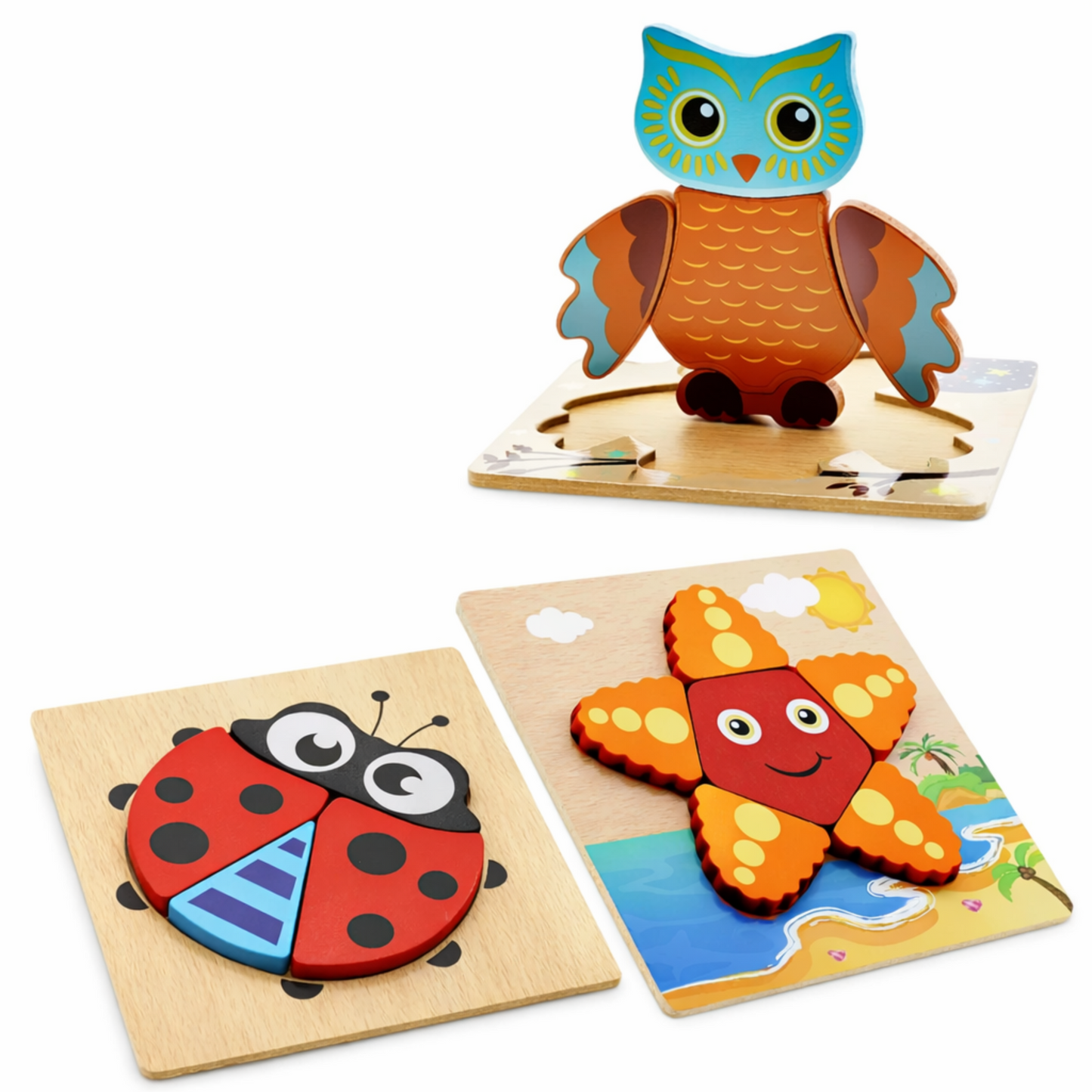 Montessori Wooden Animal Puzzle – Toddler Learning Toy (1-3 Years)