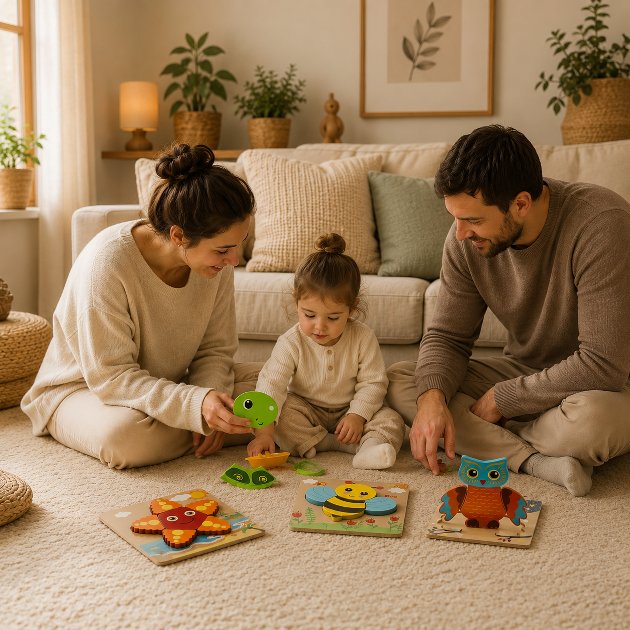 Montessori Wooden Animal Puzzle – Toddler Learning Toy (1-3 Years)