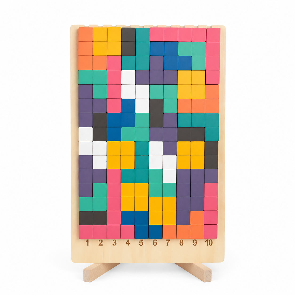 Montessori Wooden Number Puzzle Blocks – 20 Pattern Learning Game