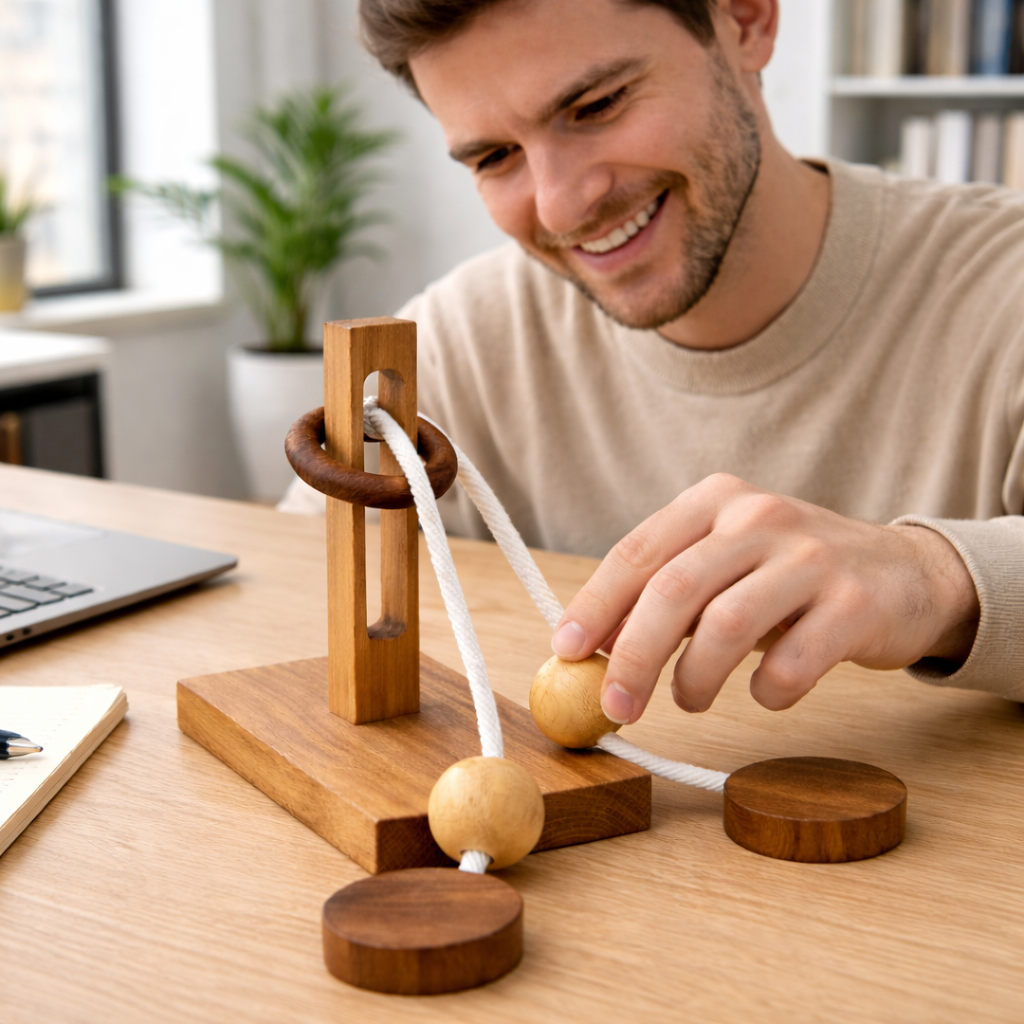 Oliver String Wooden Puzzle Brain Teaser