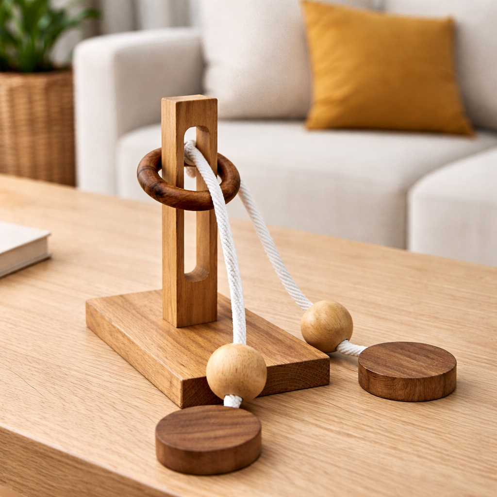 Oliver String Wooden Puzzle Brain Teaser